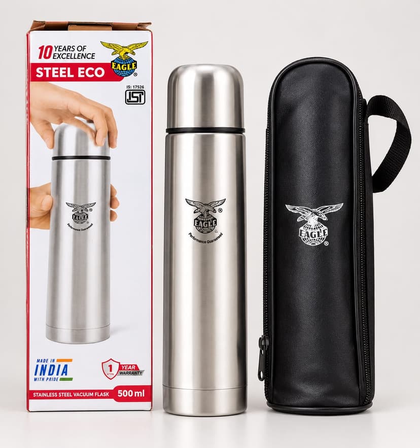 Eagle Steel Eco Stainless Steel Vacuum Flask -500 ML